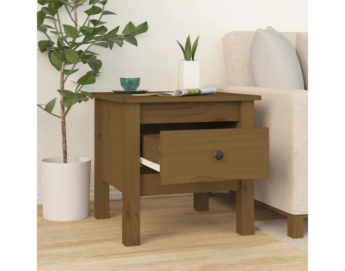 Sonata H Странични масички 2 бр меденокафяви 40x40x39 см бор масив