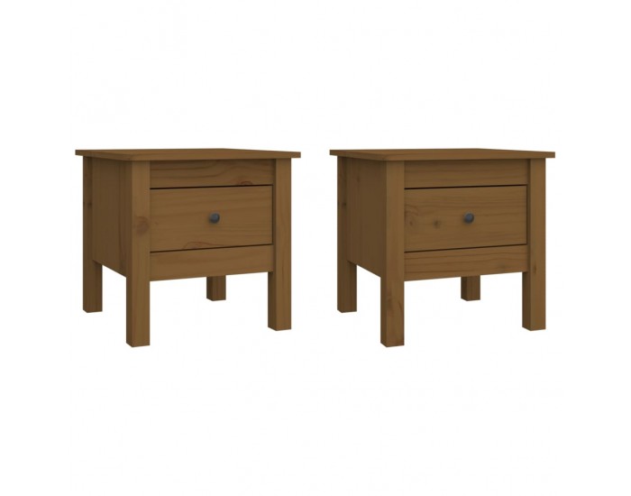 Sonata H Странични масички 2 бр меденокафяви 40x40x39 см бор масив