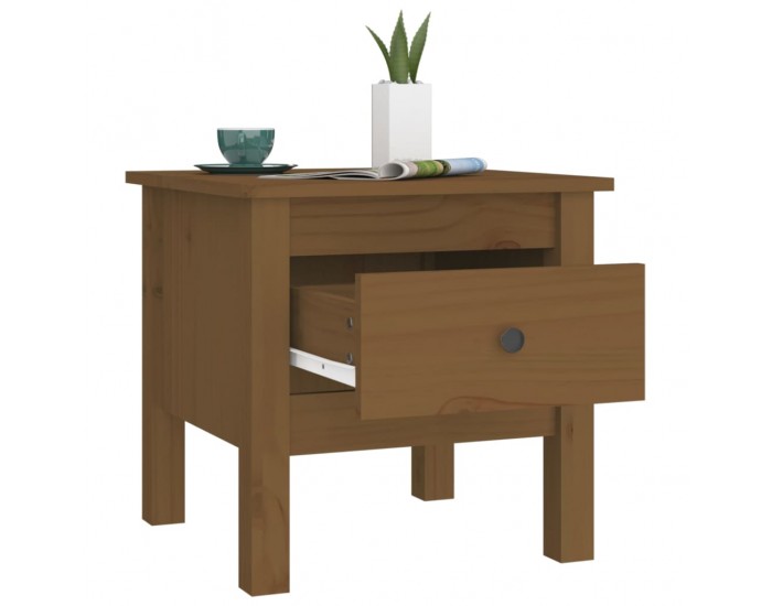 Sonata H Странични масички 2 бр меденокафяви 40x40x39 см бор масив