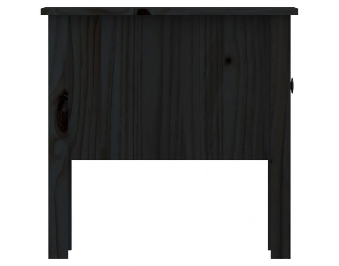 Sonata H Странични масички, 2 бр, Черен, 50x50x49 см, борово дърво масив