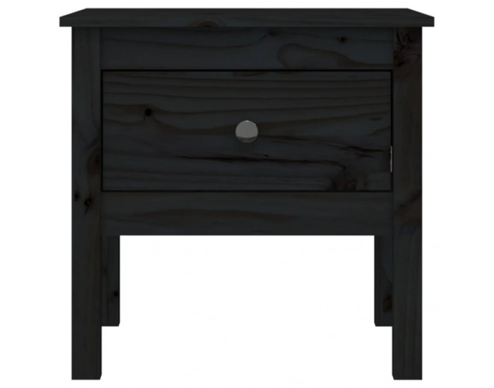 Sonata H Странични масички, 2 бр, Черен, 50x50x49 см, борово дърво масив