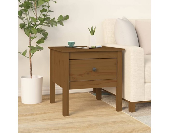 Sonata H Странични масички 2 бр меденокафяви 50x50x49 см бор масив