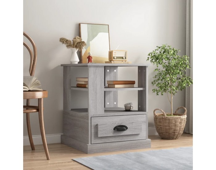 Sonata H Странична маса, cив сонома, 50x50x60 см, инженерно дърво