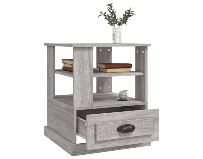 Sonata H Странична маса, cив сонома, 50x50x60 см, инженерно дърво