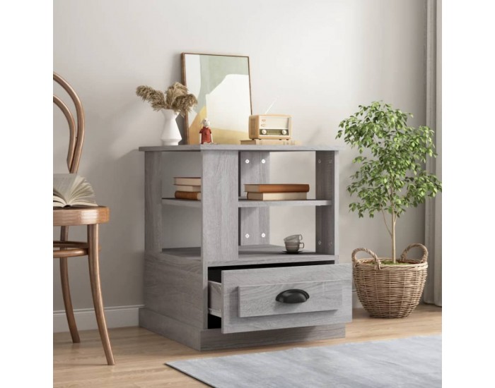 Sonata H Странична маса, cив сонома, 50x50x60 см, инженерно дърво