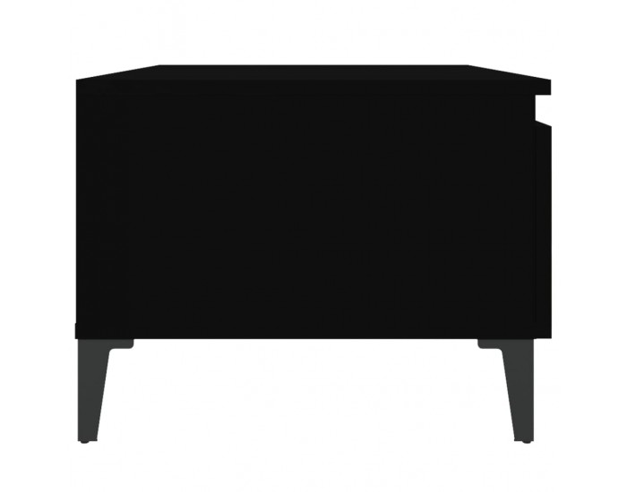 Sonata H Странични маси, 2 бр, черни, 50x46x35 см, инженерно дърво