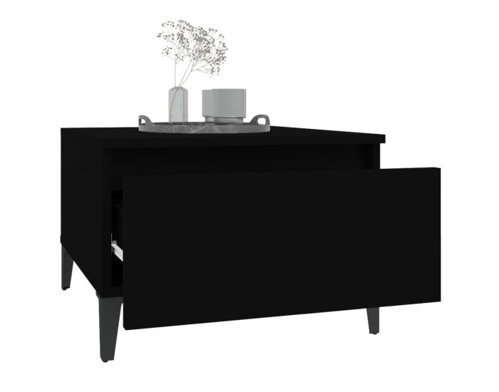 Sonata H Странични маси, 2 бр, черни, 50x46x35 см, инженерно дърво