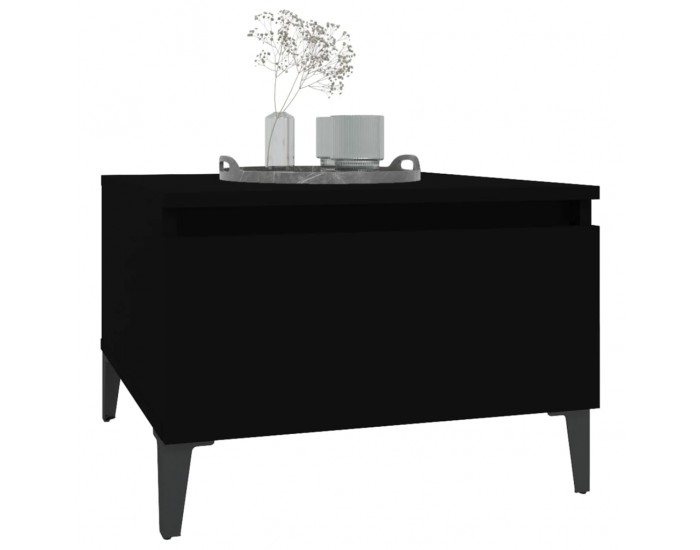 Sonata H Странични маси, 2 бр, черни, 50x46x35 см, инженерно дърво