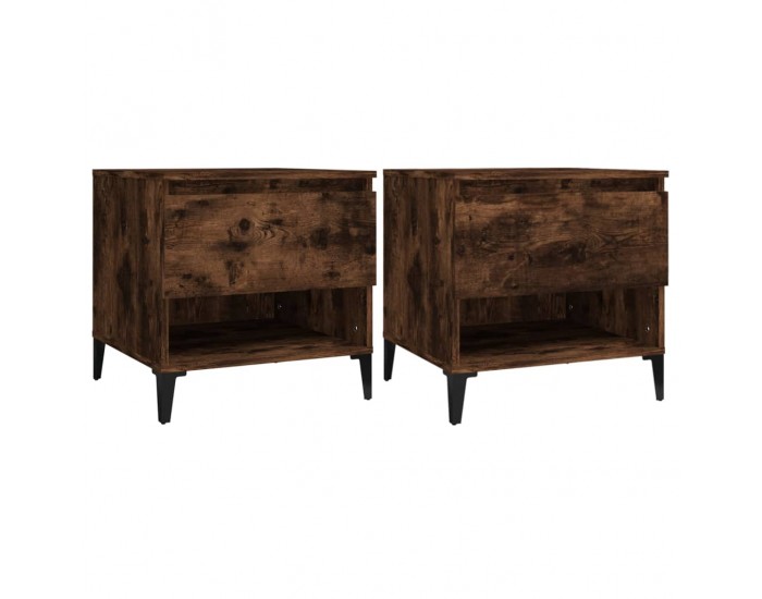 Sonata H Странични маси, 2 бр, опушен дъб, 50x46x50 см, инженерно дърво