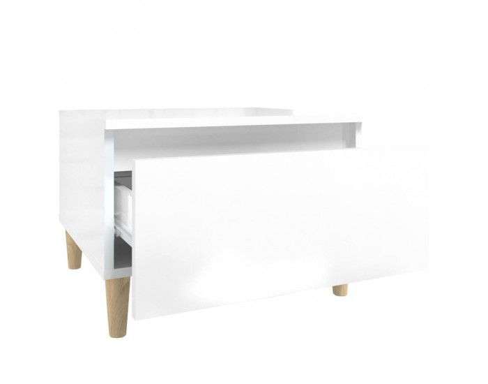 Sonata H Странична маса, бял гланц, 50x46x35 см, инженерно дърво