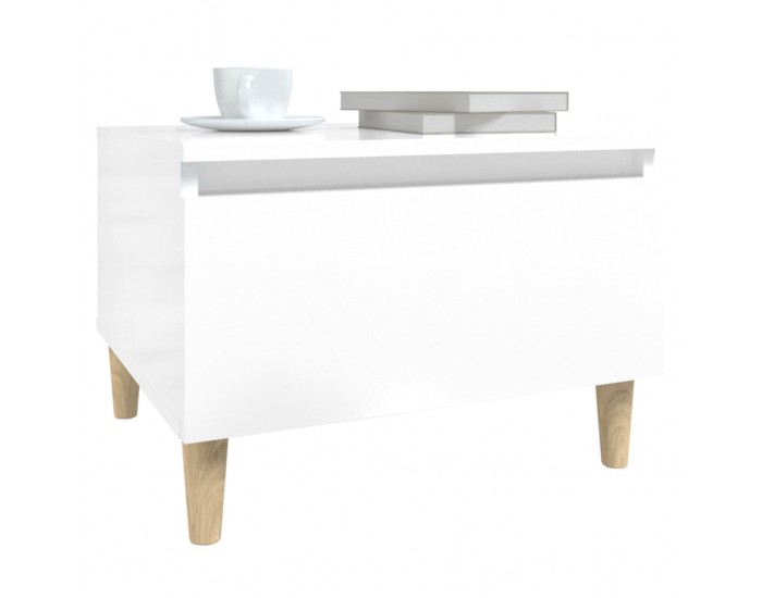 Sonata H Странична маса, бял гланц, 50x46x35 см, инженерно дърво