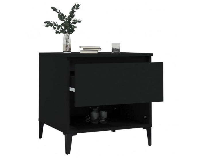 Sonata H Странична маса, черна, 50x46x50 см, инженерно дърво
