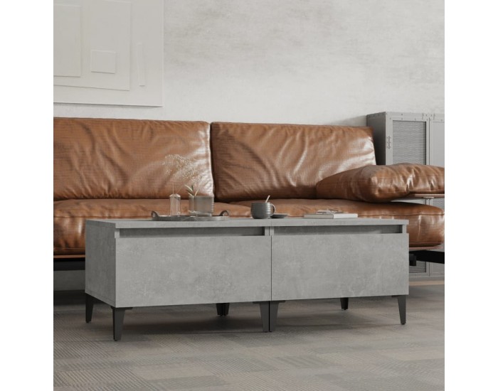 Sonata H Странични маси, 2 бр, бетонно сиво, 50x46x35см, инженерно дърво