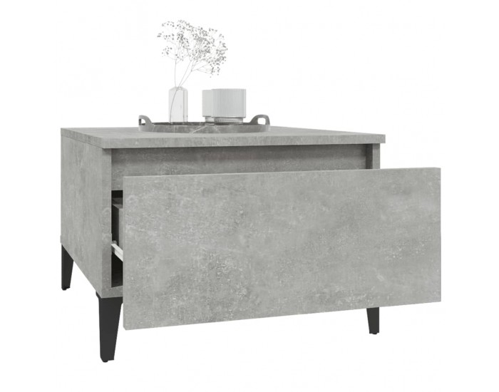 Sonata H Странични маси, 2 бр, бетонно сиво, 50x46x35см, инженерно дърво