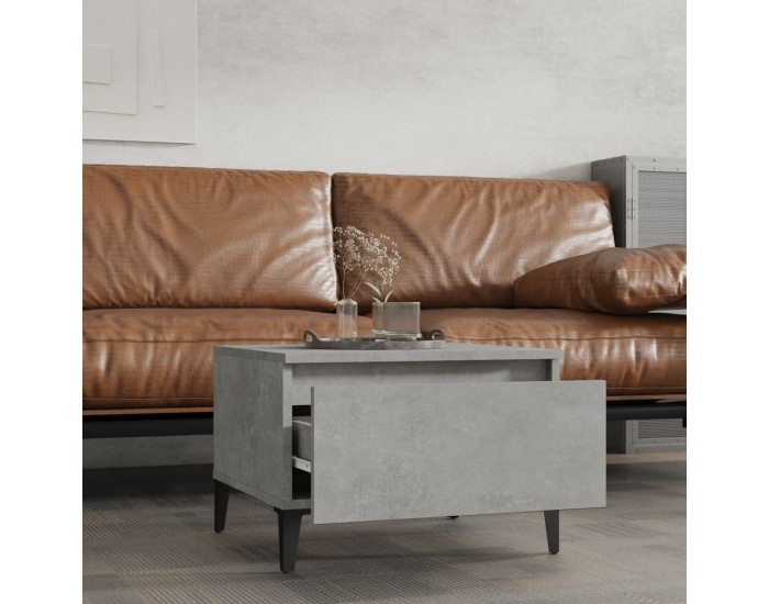 Sonata H Странични маси, 2 бр, бетонно сиво, 50x46x35см, инженерно дърво