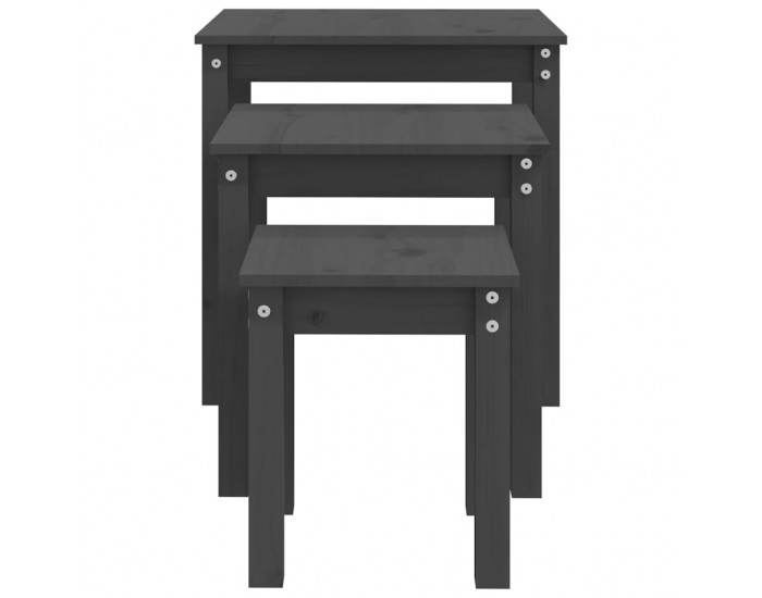 Sonata H Стифиращи маси, 3 бр, сиви, бор масив