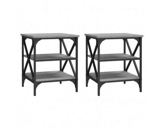 Sonata H Странични маси, 2 бр, сив сонома, 40x42x50 см, инженерно дърво