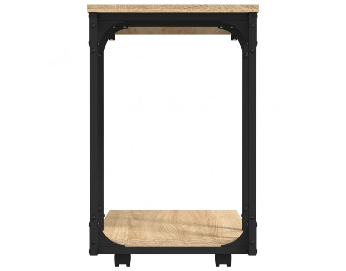 Sonata H Странична маса с колела дъб сонома 50x35x55,5см инженерно дърво