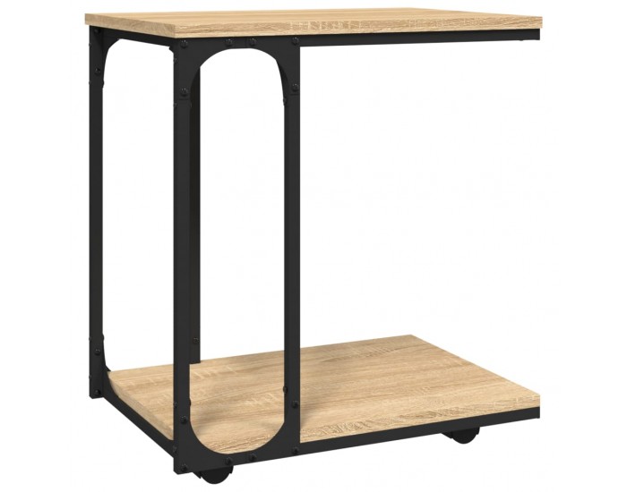 Sonata H Странична маса с колела дъб сонома 50x35x55,5см инженерно дърво