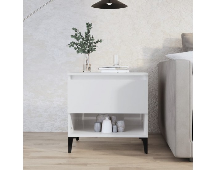 Sonata H Странична маса, бял гланц, 50x46x50 см, инженерно дърво