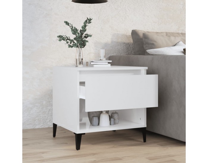 Sonata H Странична маса, бял гланц, 50x46x50 см, инженерно дърво