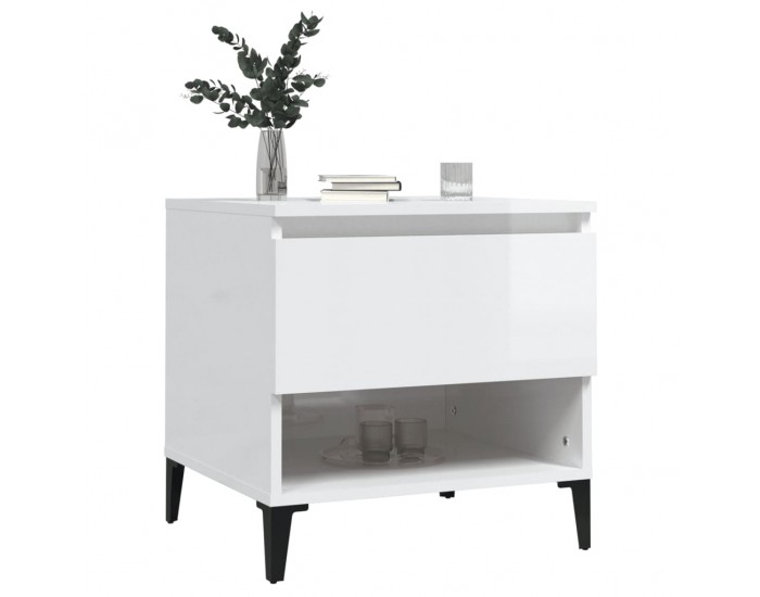 Sonata H Странична маса, бял гланц, 50x46x50 см, инженерно дърво