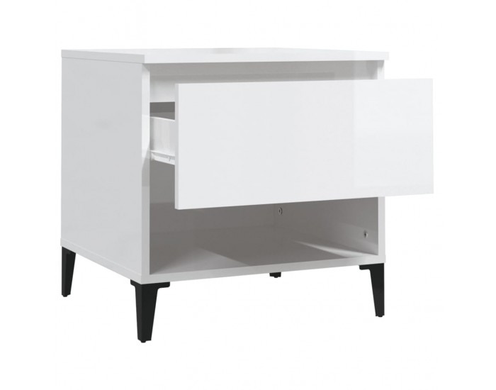 Sonata H Странична маса, бял гланц, 50x46x50 см, инженерно дърво