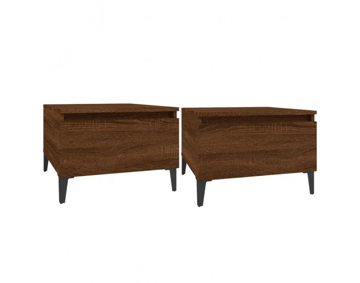 Sonata H Странични маси, 2 бр, Кафяв дъб, 50x46x35 см, инженерно дърво