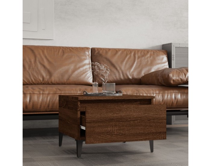 Sonata H Странични маси, 2 бр, Кафяв дъб, 50x46x35 см, инженерно дърво