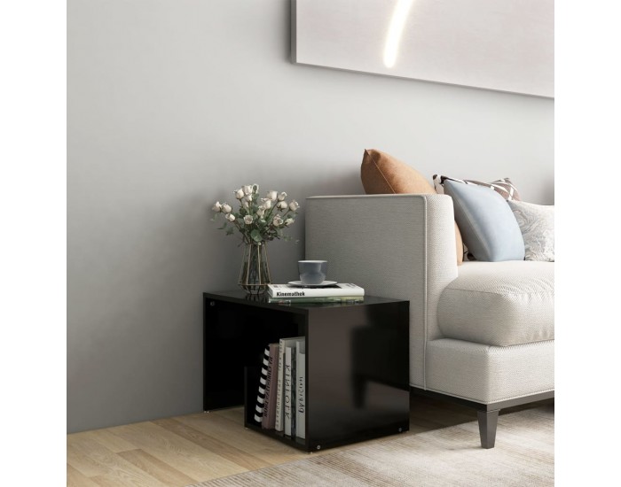 Sonata H Странична маса, черна, 59x36x38 см, инженерно дърво