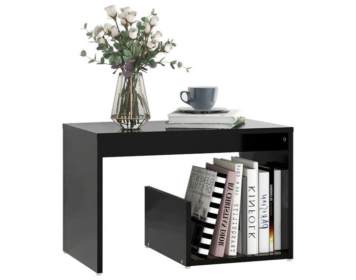 Sonata H Странична маса, черна, 59x36x38 см, инженерно дърво