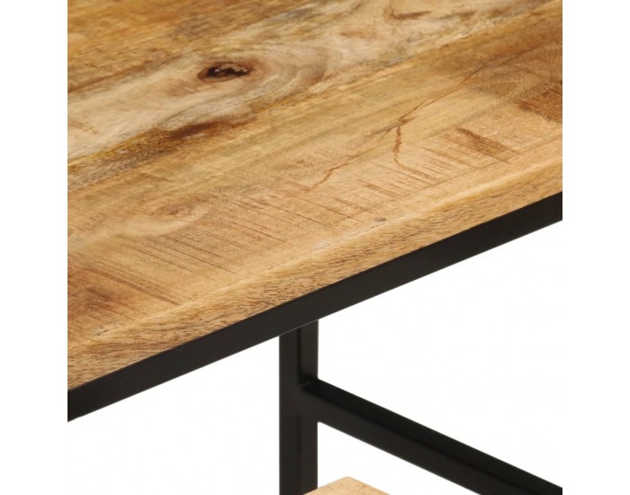 Sonata H Стифиращи маси за кафе, 3 бр, дърво груб манго масив и желязо