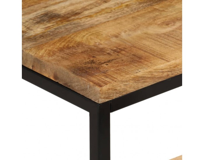 Sonata H Стифиращи маси за кафе, 3 бр, дърво груб манго масив и желязо