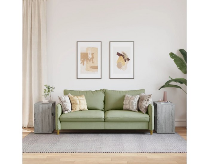 Sonata H Странични маси, 2 бр, сив сонома, 50x30x50 см, инеженерно дърво