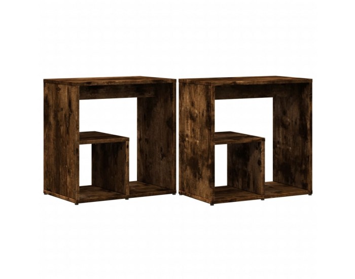 Sonata H Странични маси, 2 бр, опушен дъб, 50x30x50 см, инеженерно дърво