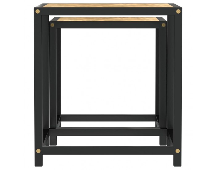 Sonata H Маси за чай, 2 бр, МДФ, черно и жълто