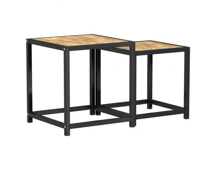 Sonata H Маси за чай, 2 бр, МДФ, черно и жълто