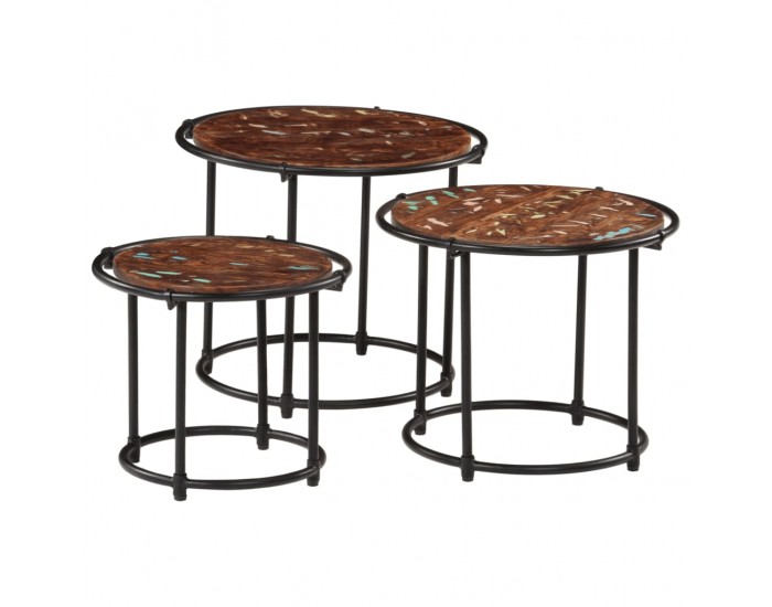 Sonata H Стифиращи маси, 3 бр, регенерирано дърво масив