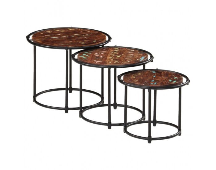 Sonata H Стифиращи маси, 3 бр, регенерирано дърво масив