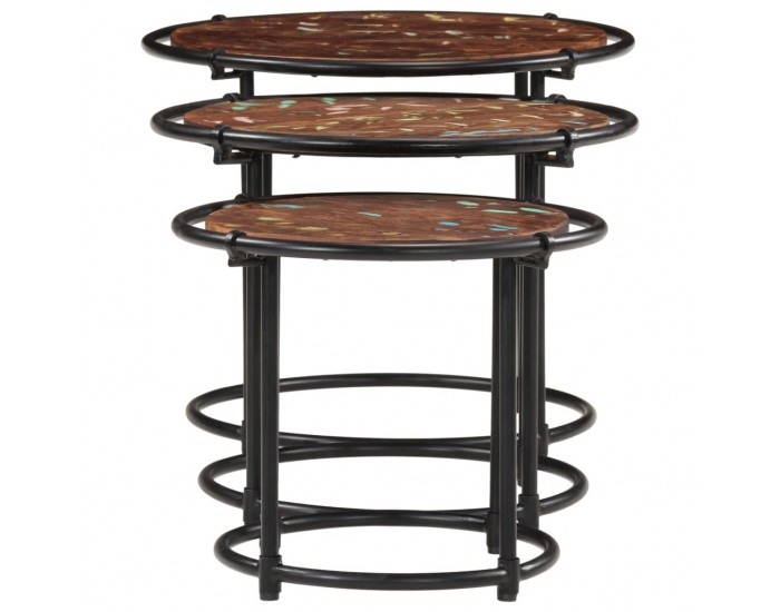 Sonata H Стифиращи маси, 3 бр, регенерирано дърво масив