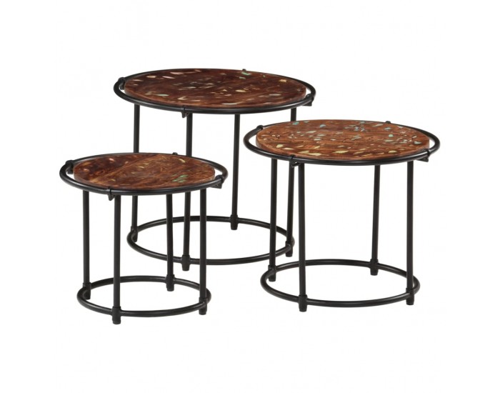 Sonata H Стифиращи маси, 3 бр, регенерирано дърво масив