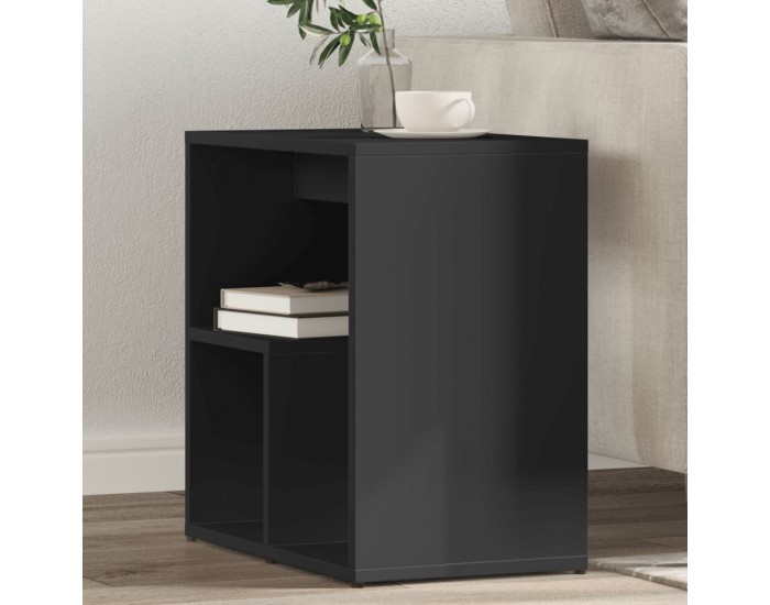 Sonata H Странични маси, 2 бр, черни, 50x30x50 см, инженерно дърво