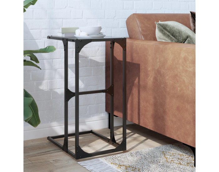 Sonata H Помощна маса с черно стъкло 40x30x61,5 см стомана