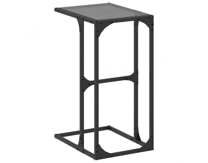 Sonata H Помощна маса с черно стъкло 40x30x61,5 см стомана