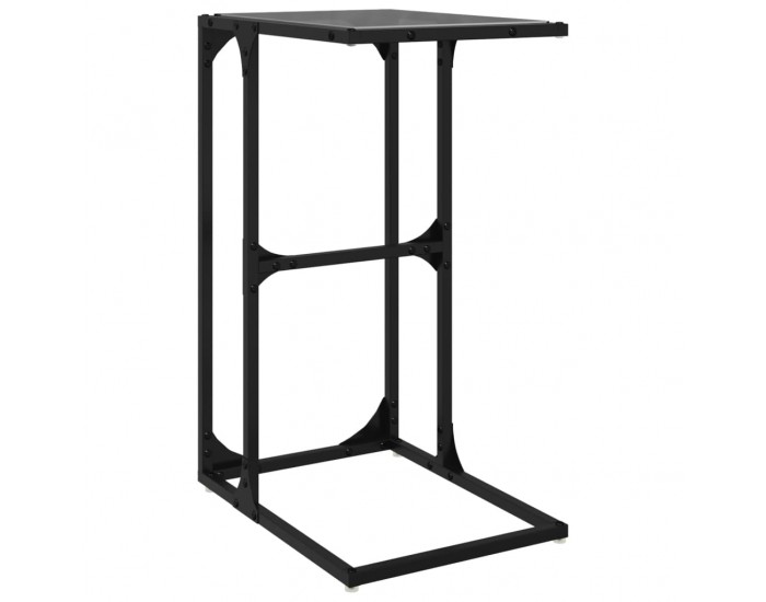 Sonata H Помощна маса с черно стъкло 40x30x61,5 см стомана