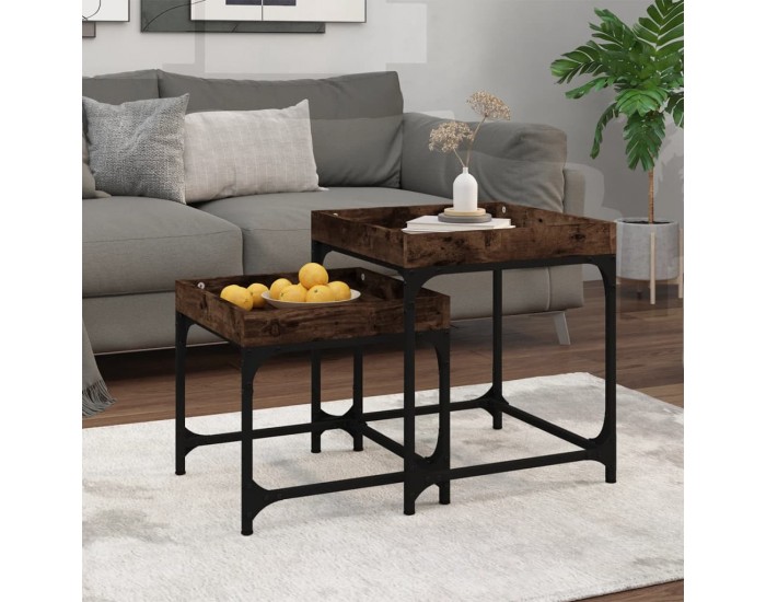 Sonata H Странични маси, 2 бр, опушен дъб, инженерно дърво