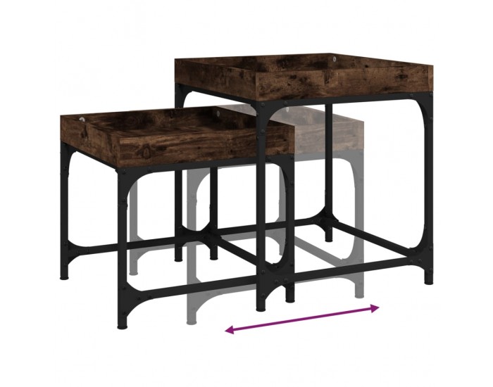 Sonata H Странични маси, 2 бр, опушен дъб, инженерно дърво