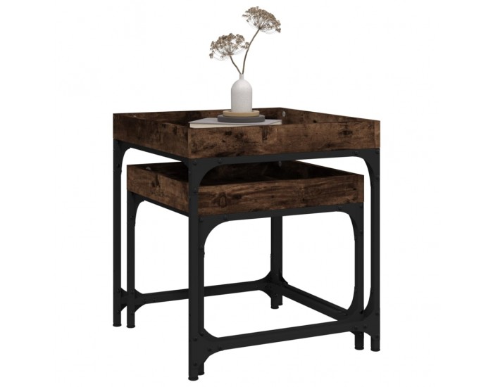 Sonata H Странични маси, 2 бр, опушен дъб, инженерно дърво