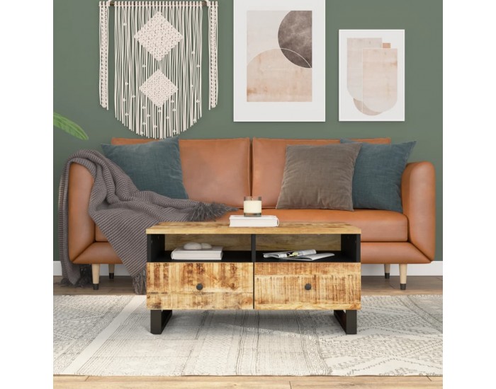 Sonata H Маса за кафе, 80x54x40 см, манго масив и инженерно дърво