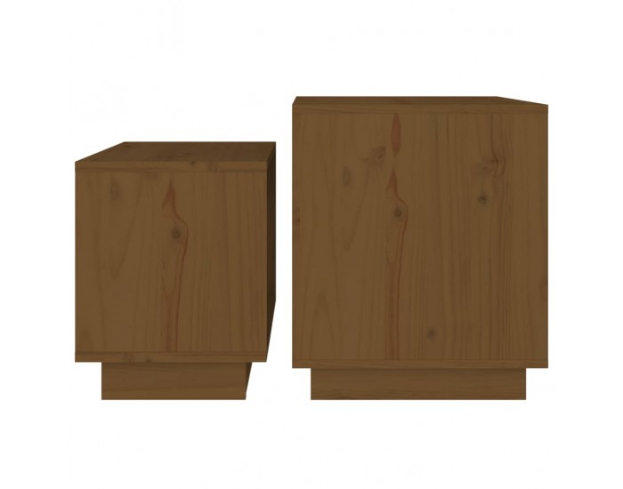 Sonata H Стифиращи масички за кафе, 2 бр, меденокафяви, бор масив